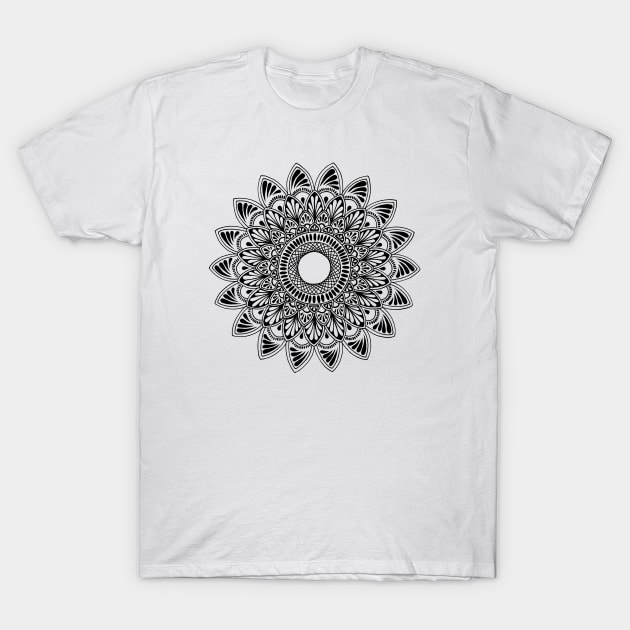 Mandala (black) T-Shirt by calenbundalas